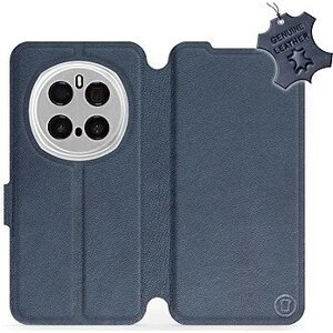 Mobiwear flip knižkové pre Honor Magic7 Pro 5G - Modré, kožené