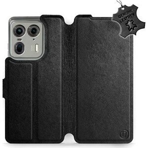 Kožené Mobiwear flip knižkové pre Motorola EDGE 50 Ultra – Čierne – L_BLS