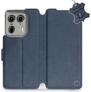 Kožené Mobiwear flip knižkové pre Motorola EDGE 50 Ultra – Modré – L_NBS