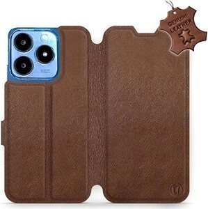Kožené Mobiwear flip knižkové pre Realme C63 - Hnedé - L_BRS