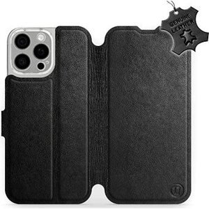 Kožené Mobiwear flip knižkové pre Apple iPhone 16 Pro Max - Čierne - L_BLS