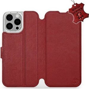 Kožené Mobiwear flip knižkové pre Apple iPhone 16 Pro Max - Tmavo červené - L_DRS