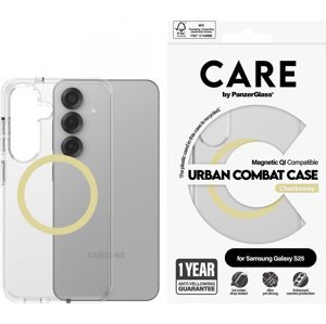 PanzerGlass CARE kryt Samsung Galaxy S25 Urban Combat číry/žltozelený QI (Chardonnay)