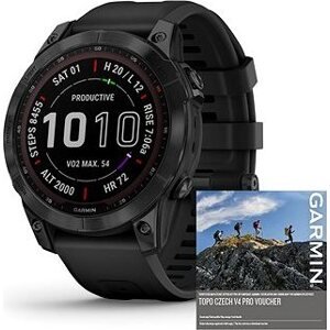 Garmin Fenix 7 Sapphire Solar Carbon Gray DLC Titanium/Black Band