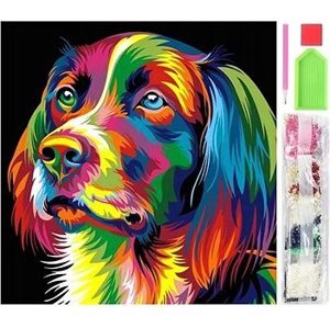 Hurt 5D Diamantové maľovanie 30 × 30 cm – Pes