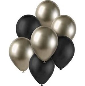 Súprava latexových balónikov – chrómovaná prosecco, čierna 7 ks – 30 cm