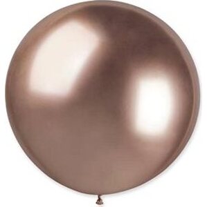 Balónky chromované 5 ks růžovo zlaté (rose gold) lesklé - 80cm