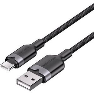 Vention USB 2.0 A Male to C Male 3A Cable 1M Black Aluminum Alloy Type