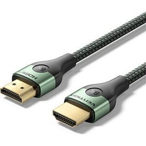 Vention Cotton Braided Ultra Thin HDMI-A Male to Male HD Cable 8K 1 m Green Aluminum Alloy Type