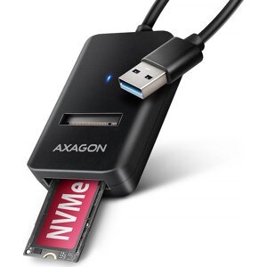 AXAGON ADM2-AM, adapter for M.2 NVMe & SATA SSD, USB-A 10 Gbps, cable 10 cm