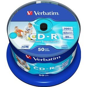 VERBATIM CD-R AZO 700 MB, 52 ×, printable, spindle 50 ks