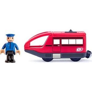 Woody Moderný elektrický rušeň - červený