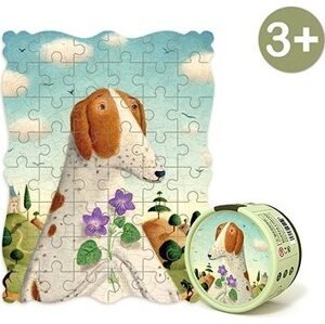 Mideer puzzle – Portrét psa s fialkami