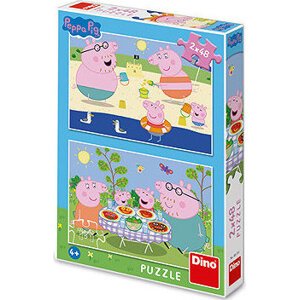 Dino Prasiatko Peppa: Na dovolenke 2× 48 dielikov