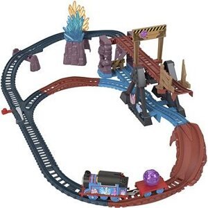 Fisher-Price Krištáľové dobrodružstvo – Vláčiková súprava s motorovou lokomotívou