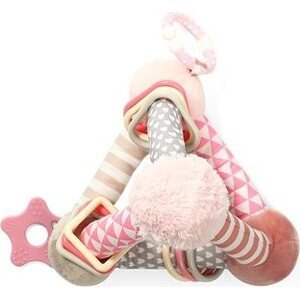 BabyOno Plyšová edukačná závesná hračka Pyramid – ružová