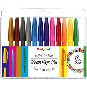 PENTEL Brush Sign Pen SES15-12 – súprava 12 farieb