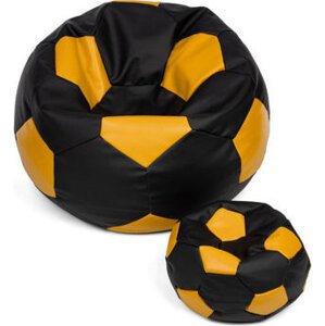 TopKing Sedací vak lopta XXXL 100 cm + podnožník XL 35 cm, čierno/žltý