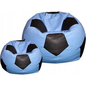TopKing Sedací vak lopta XXXL 100 cm + podnožník XL 35 cm, modro/čierny