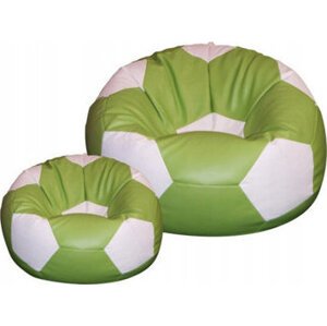 TopKing Sedací vak lopta XXXL 100 cm + podnožník XL 35 cm, zeleno/biely