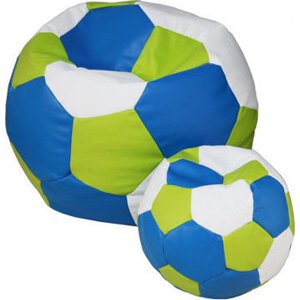 TopKing Sedací vak lopta XXXL 100 cm + podnožník XL 35 cm, modro/bielo/zelený