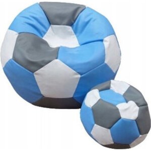 TopKing Sedací vak lopta XXXL 100 cm + podnožník XL 35 cm, modro/sivo/biely