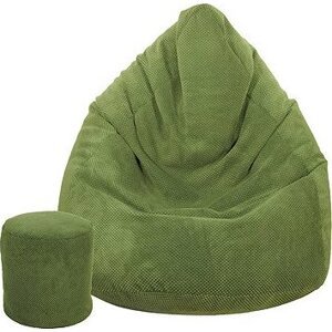 TopKing Sedací vak XXXXL + podnožník XL plyš, khaki