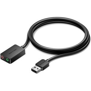 Vention 2-port USB External Sound Card 1M Black